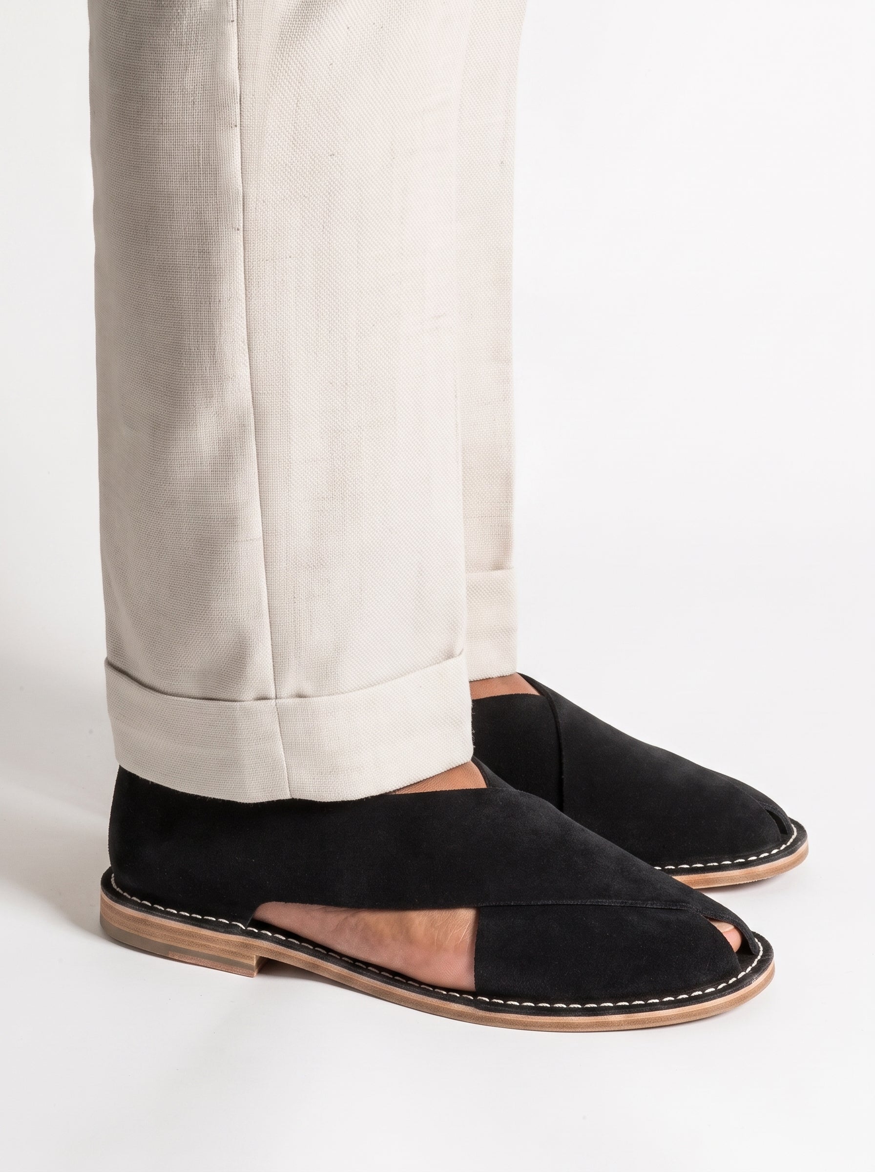 Jacques Solovière Biarritz Handcrafted Sandal - Black