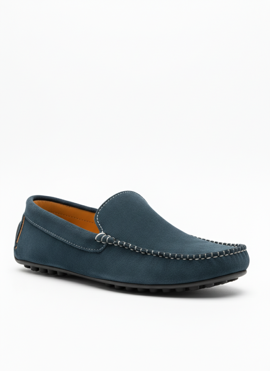 Men's Heritage Suede Leather Loafer-Blue