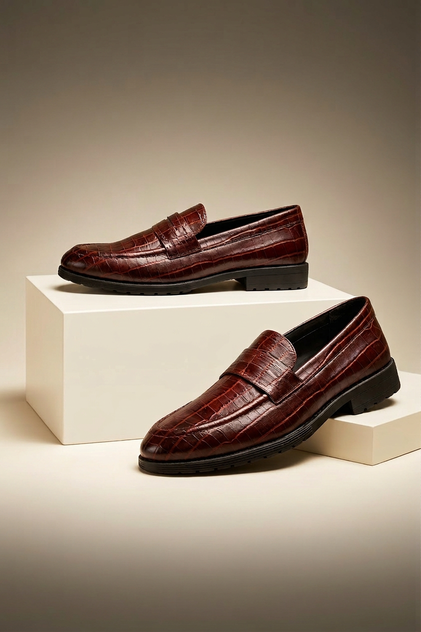 Penny Chunky Loafer – Crocodile Pattern Edition