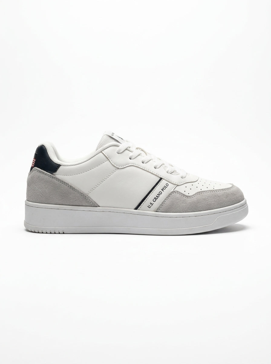 Men’s U.S. Polo White & Grey Court Sneakers