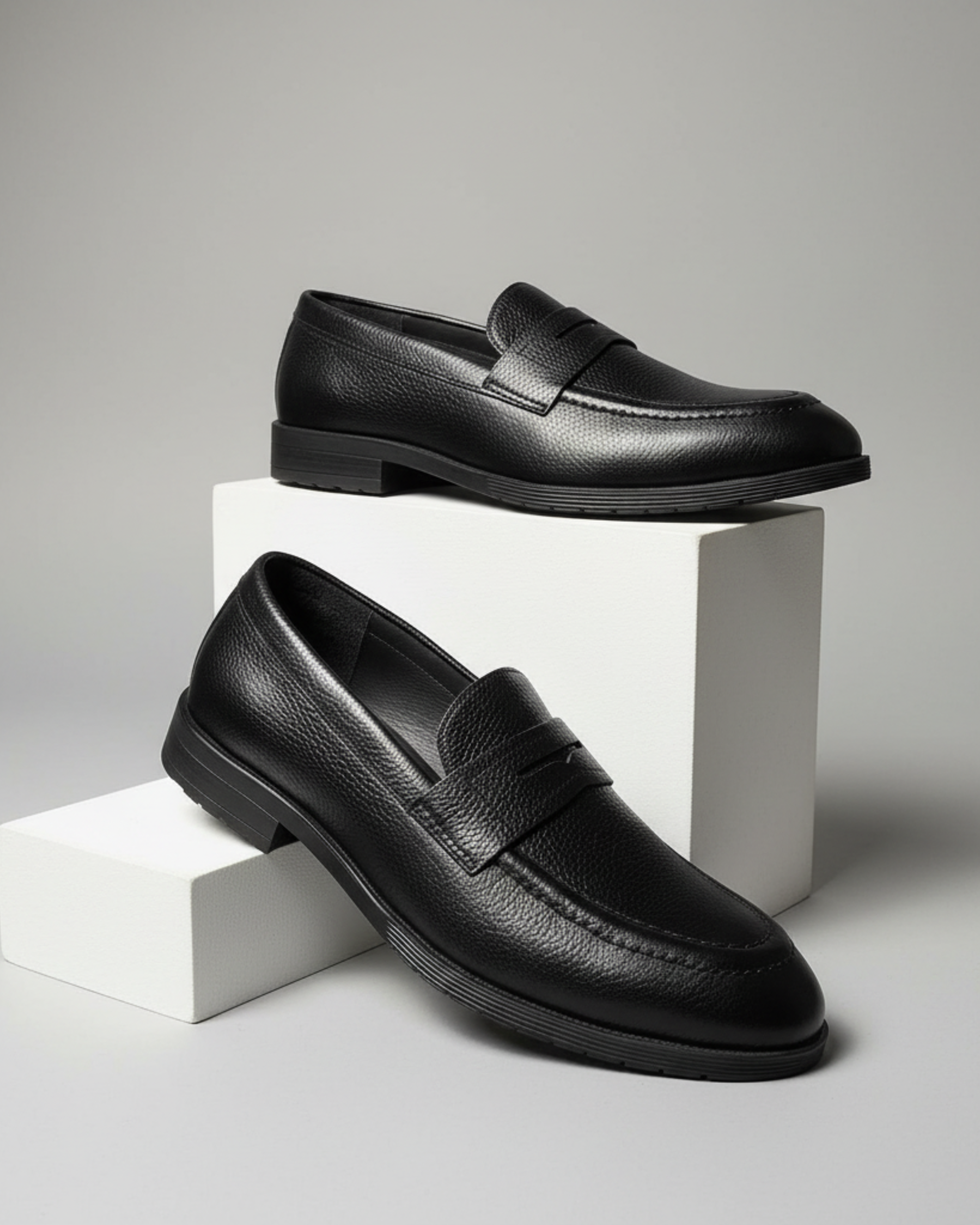 Black Chunky Loafer - Genuine Leather