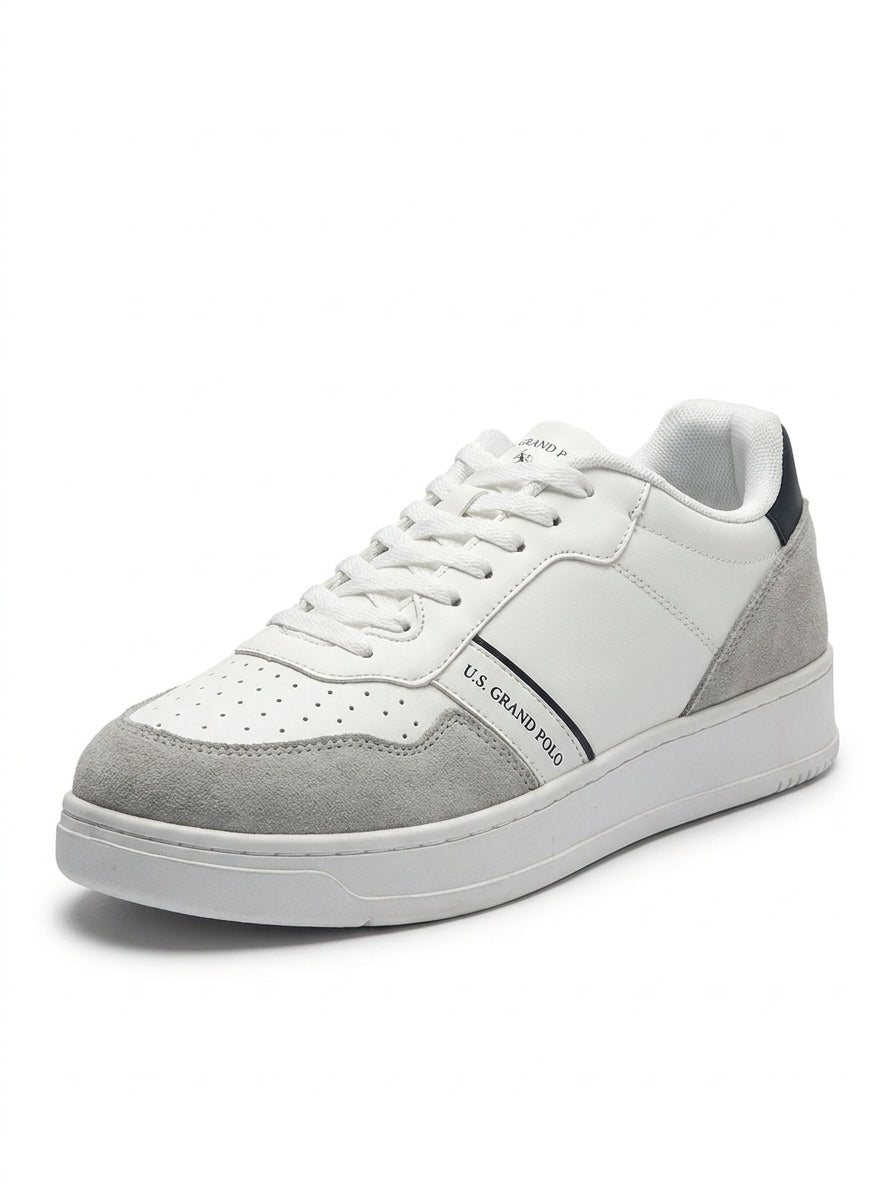 Men’s U.S. Polo White & Grey Court Sneakers