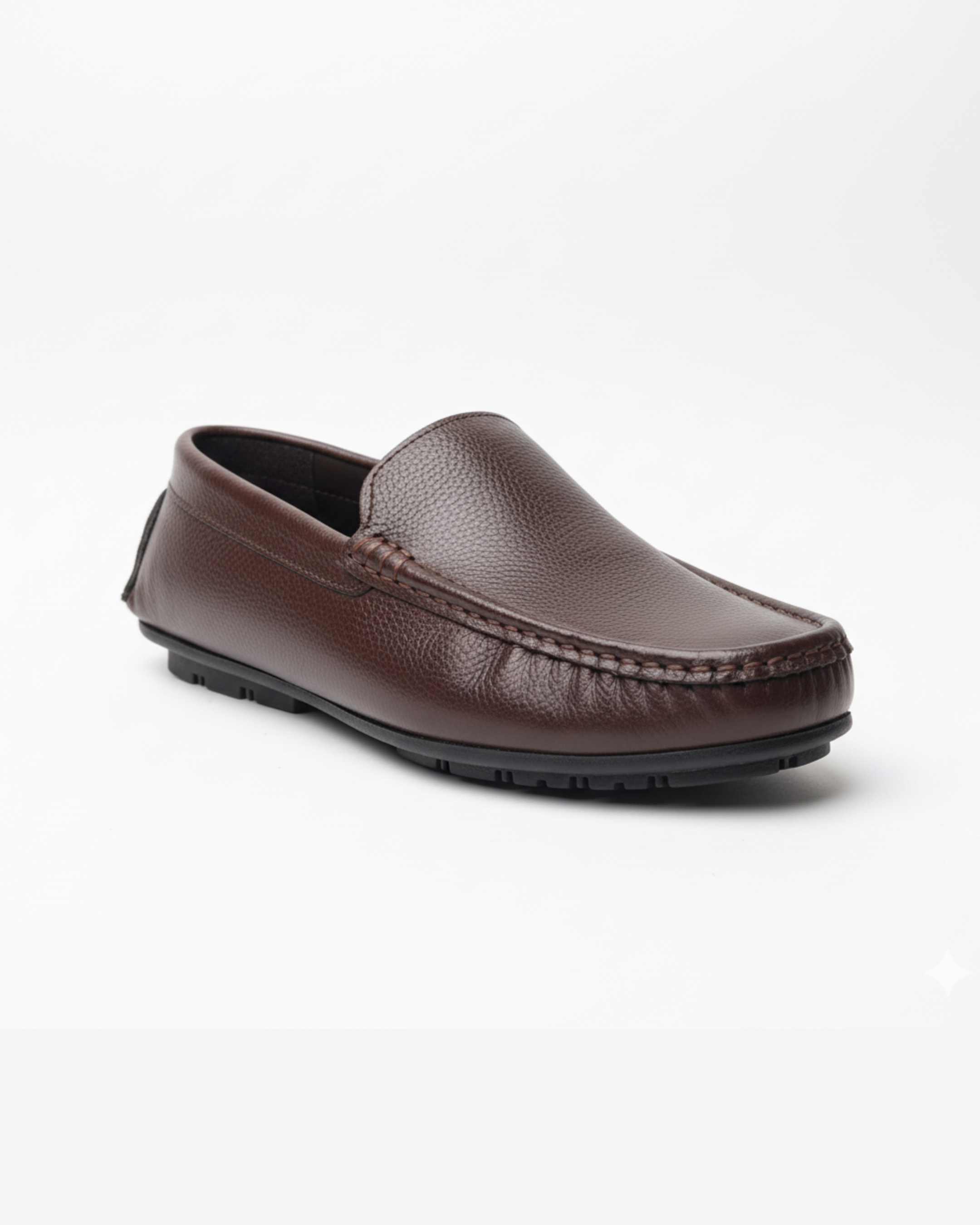Handcrafted Leather Slip-On Moccasins Chocolate Brown