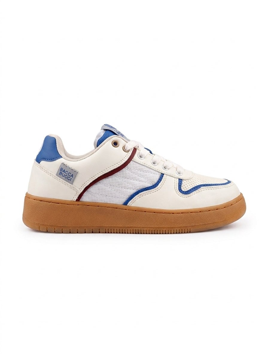Women’s Bacca Bucci White & Blue Casual Sneakers