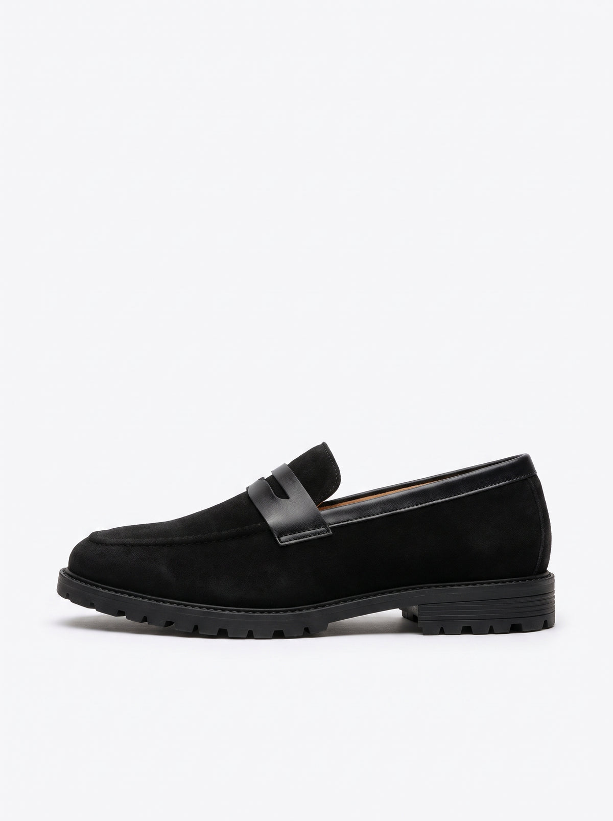 BlackBole Veyron Black Suede Penny Chunky Loafer