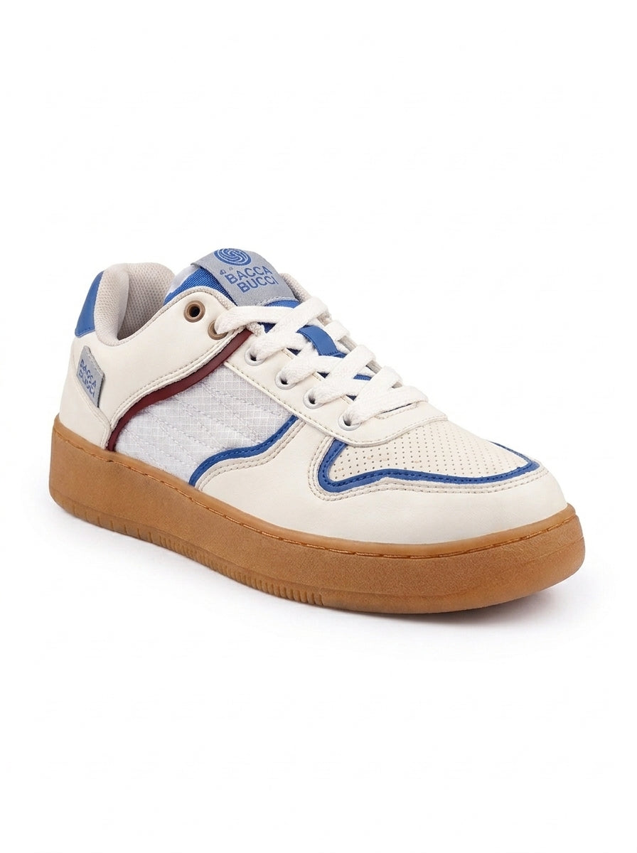 Women’s Bacca Bucci White & Blue Casual Sneakers