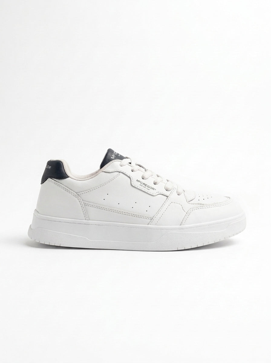 Men’s White Minimalist Low-Top Casual Sneakers