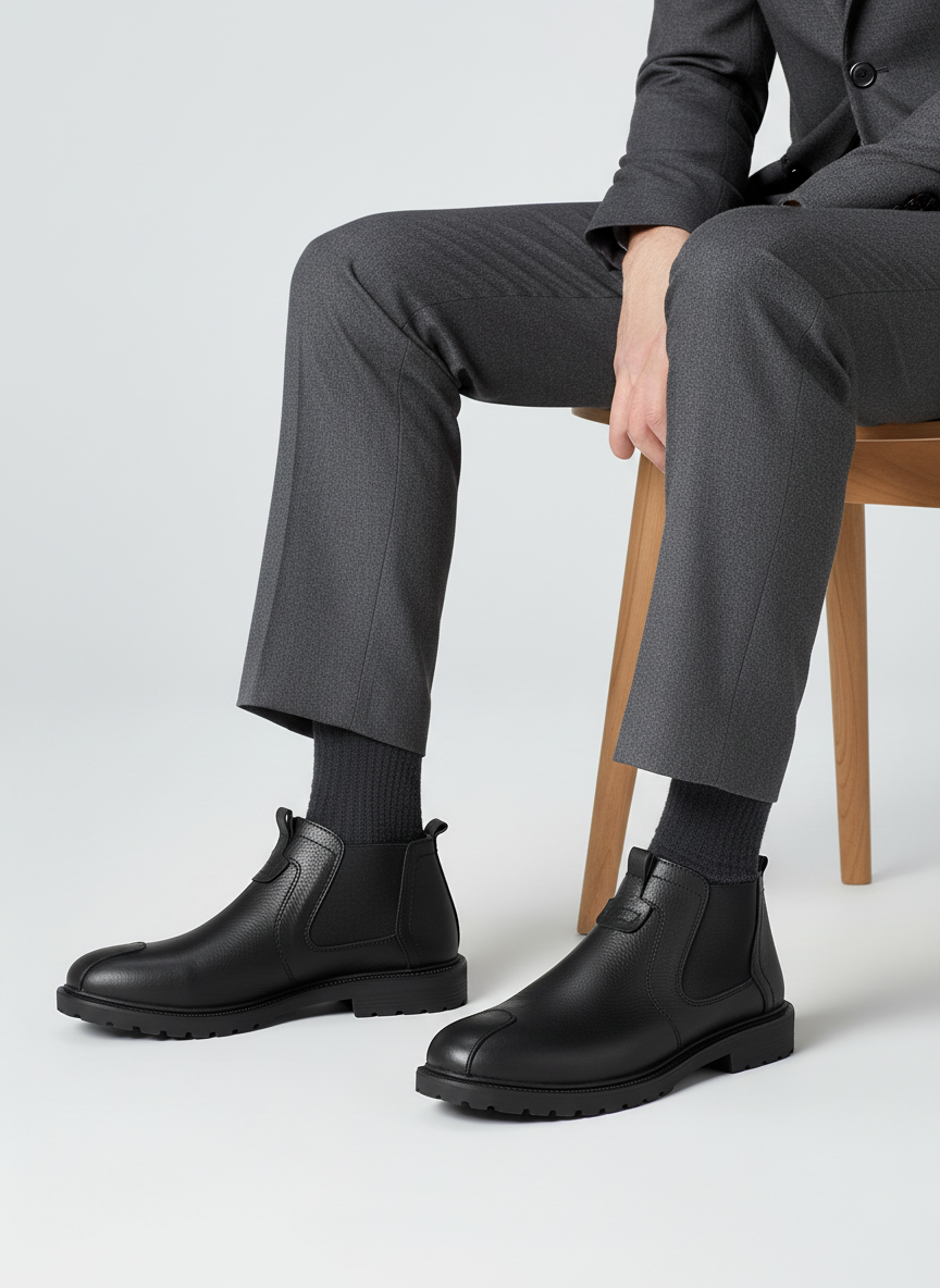 Men's Original Leather Biking Boot - BlackBole Edition BBBB01