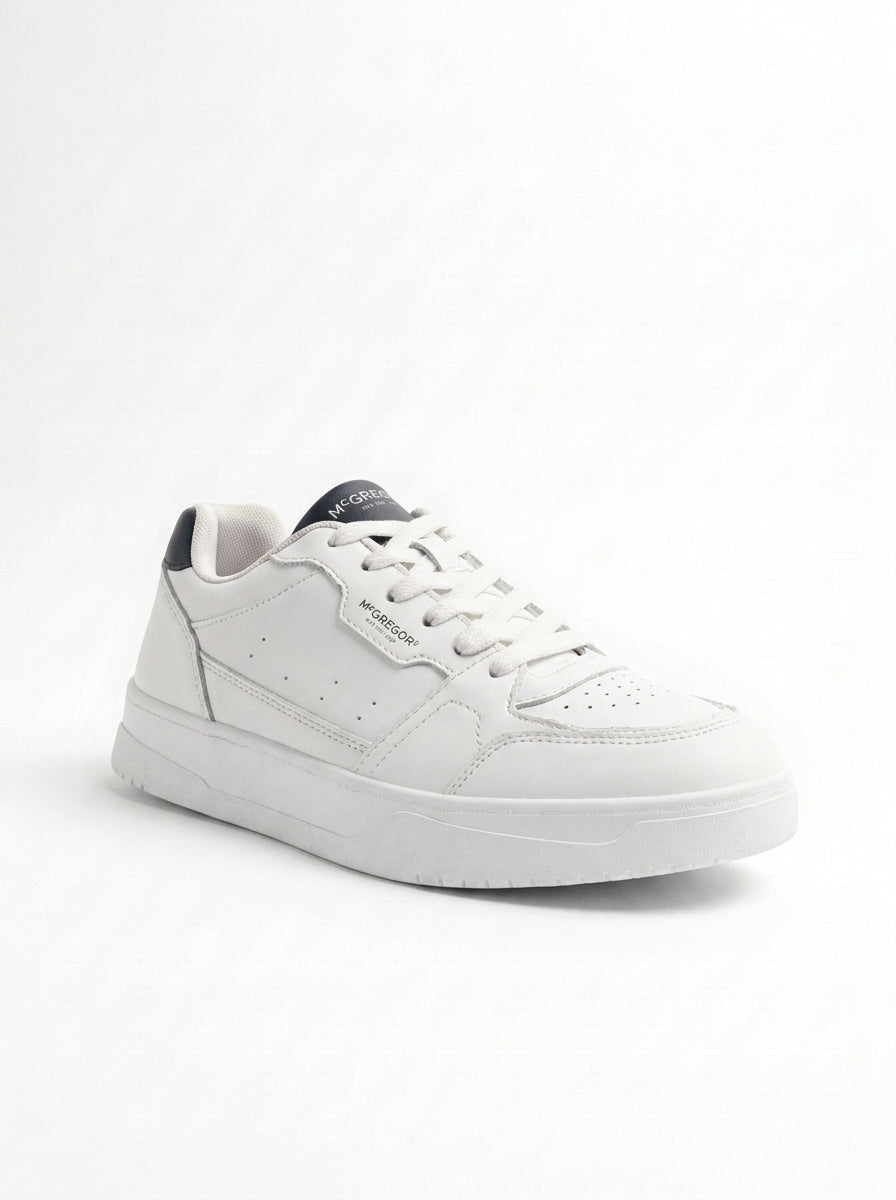Men’s White Minimalist Low-Top Casual Sneakers