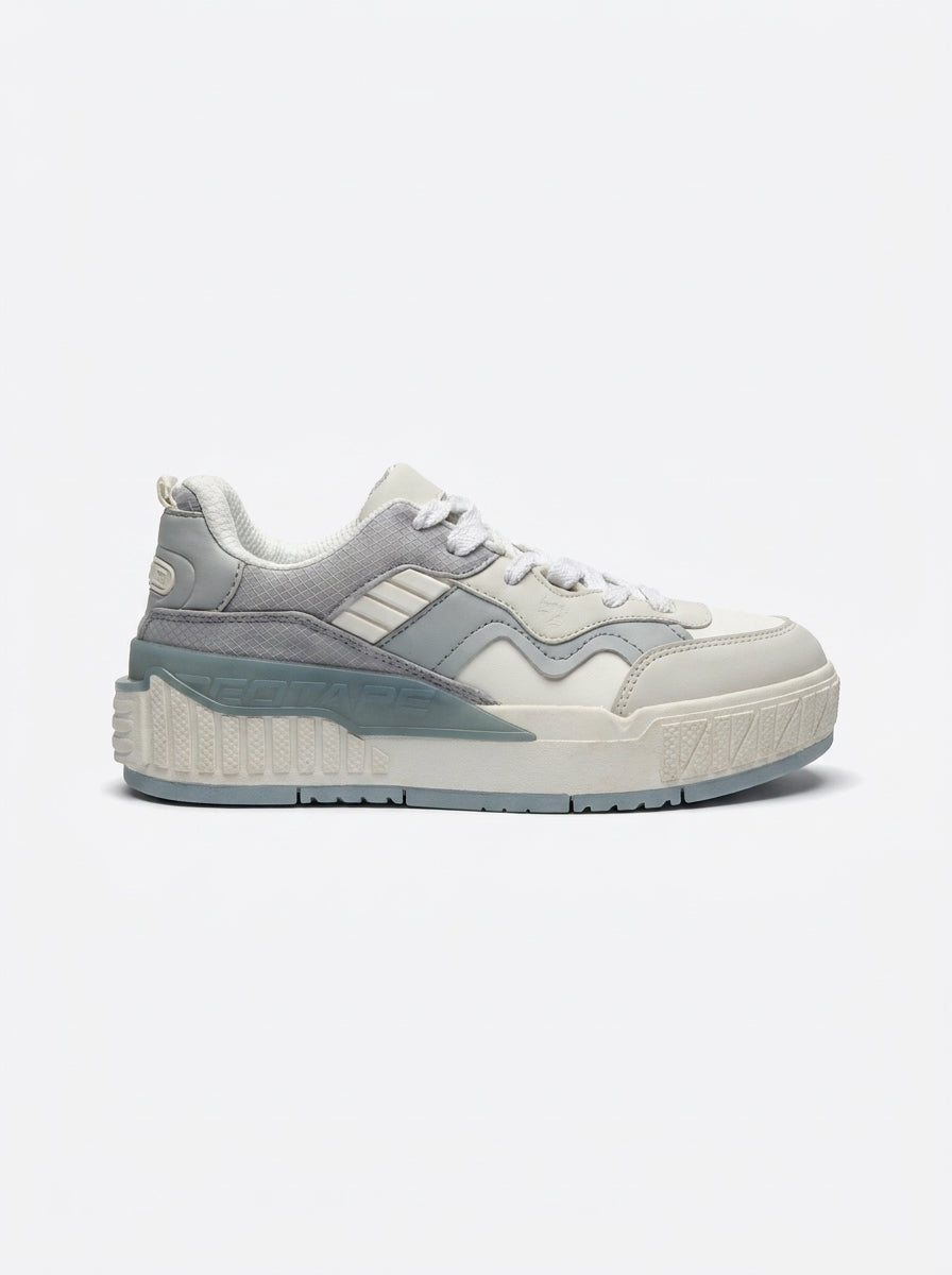 Red Tape Men’s Chunky Retro Sneakers – White & Grey