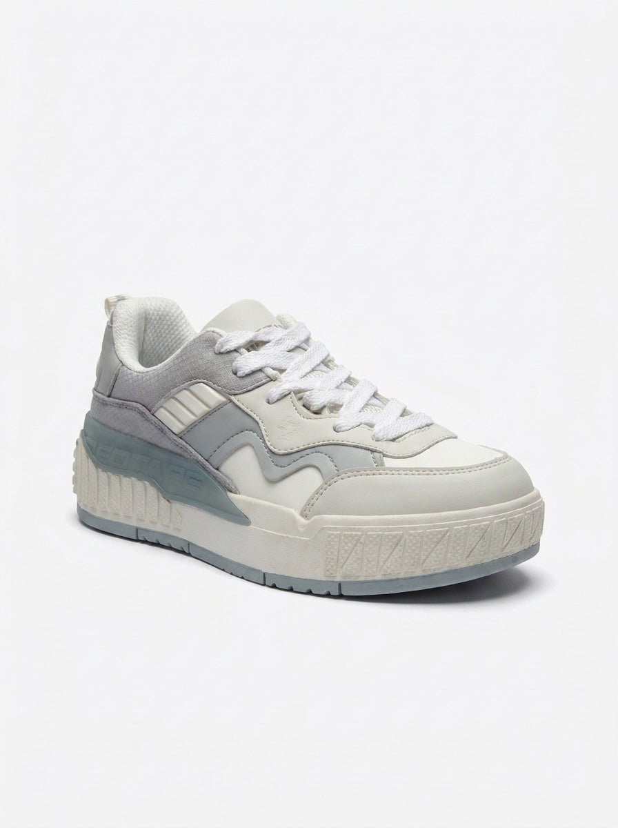 Red Tape Men’s Chunky Retro Sneakers – White & Grey