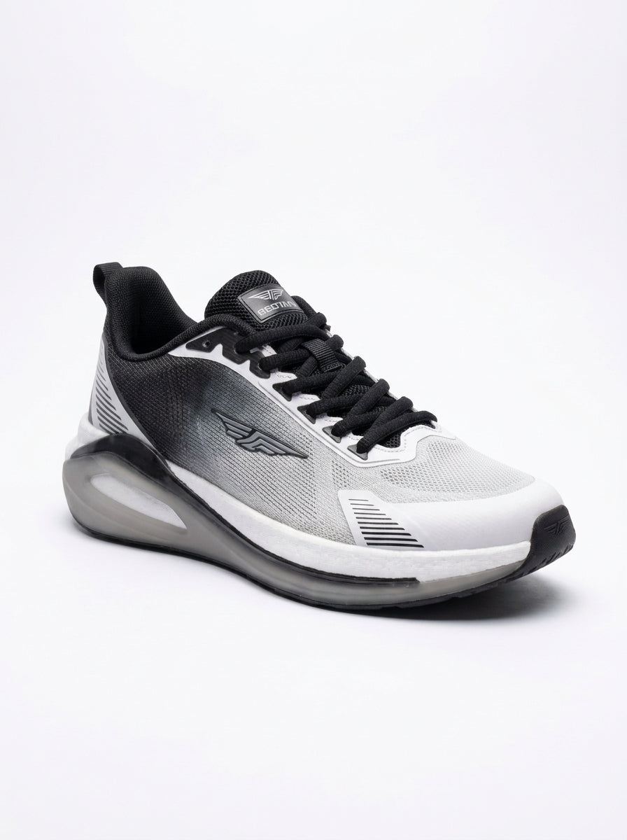 Men’s Lightweight Air Cushion Running Shoes – Black & White