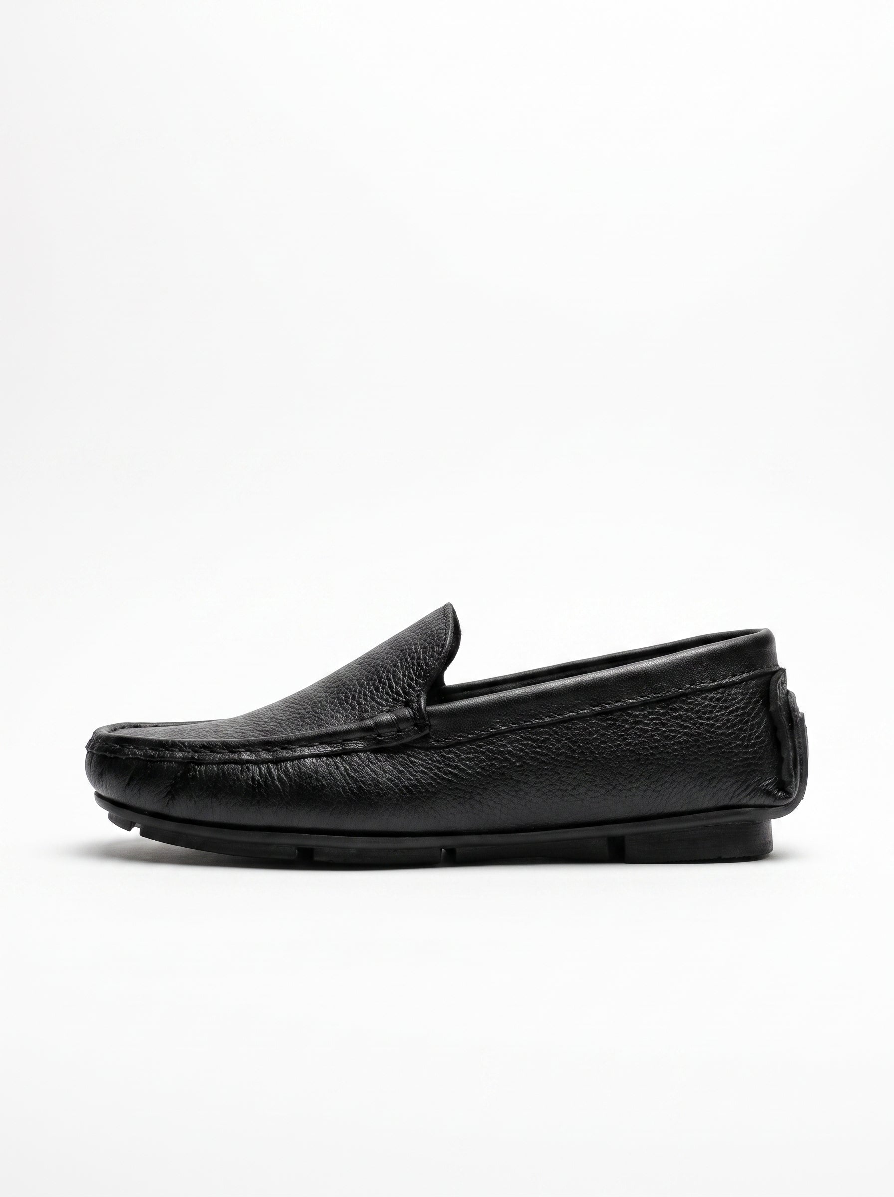 Handcrafted Leather Slip-On Moccasins Black