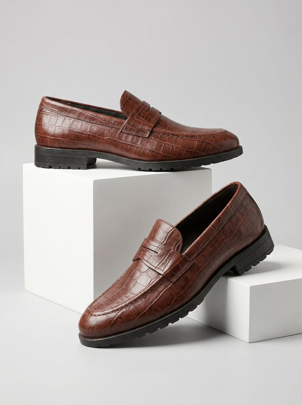 Penny Chunky Loafer – Crocodile Pattern Edition