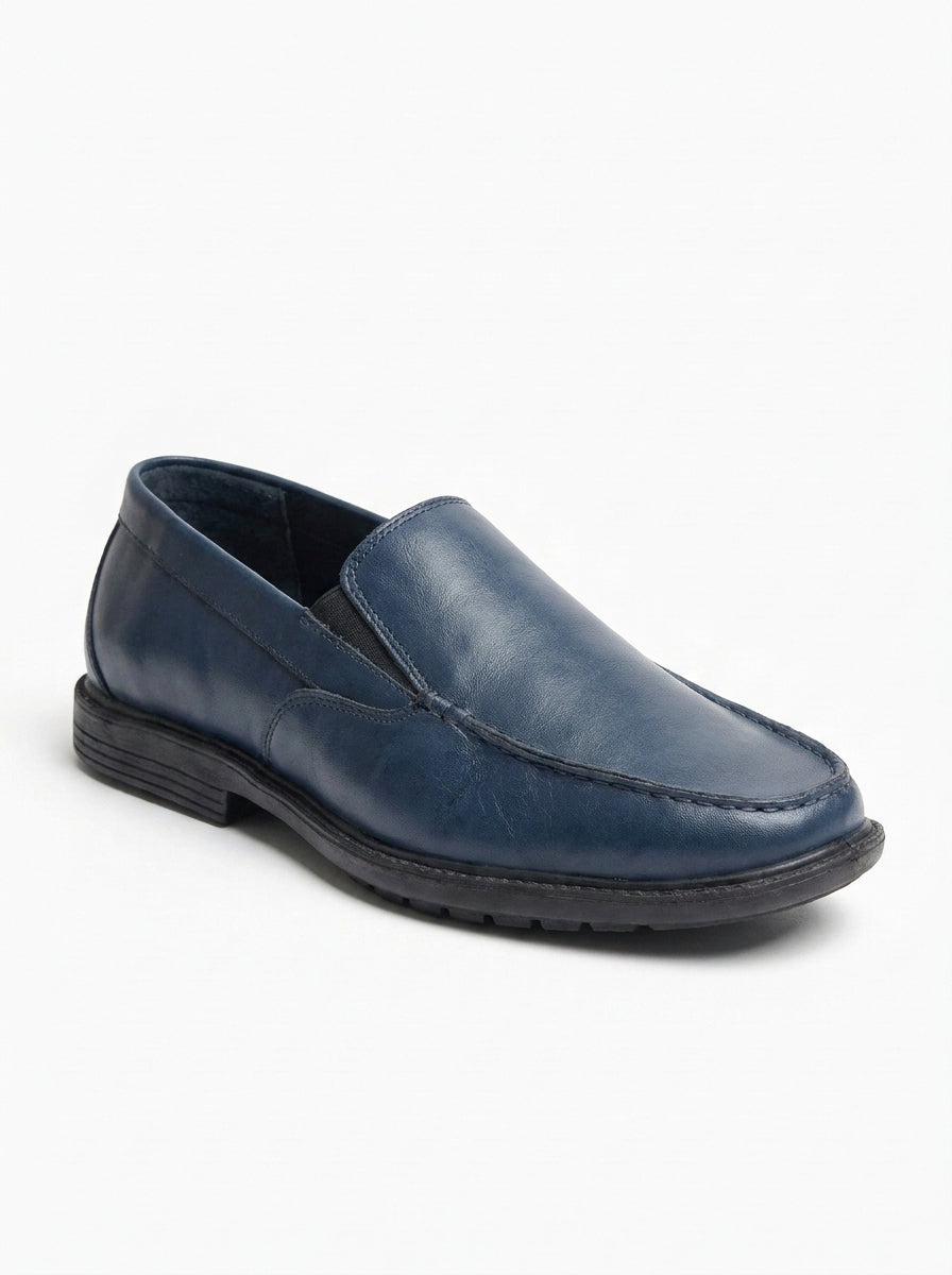 Men’s Premium Navy Blue Leather Loafers
