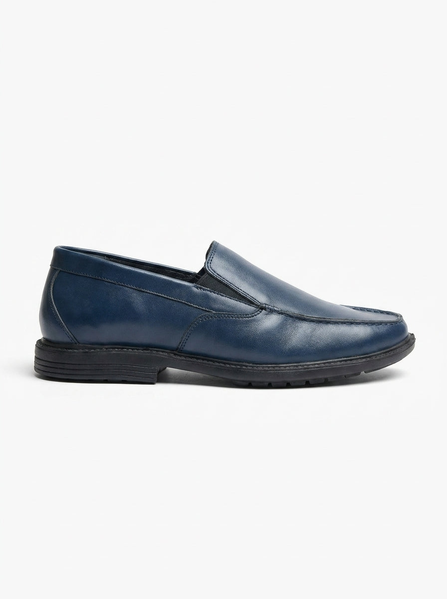 Men’s Premium Navy Blue Leather Loafers