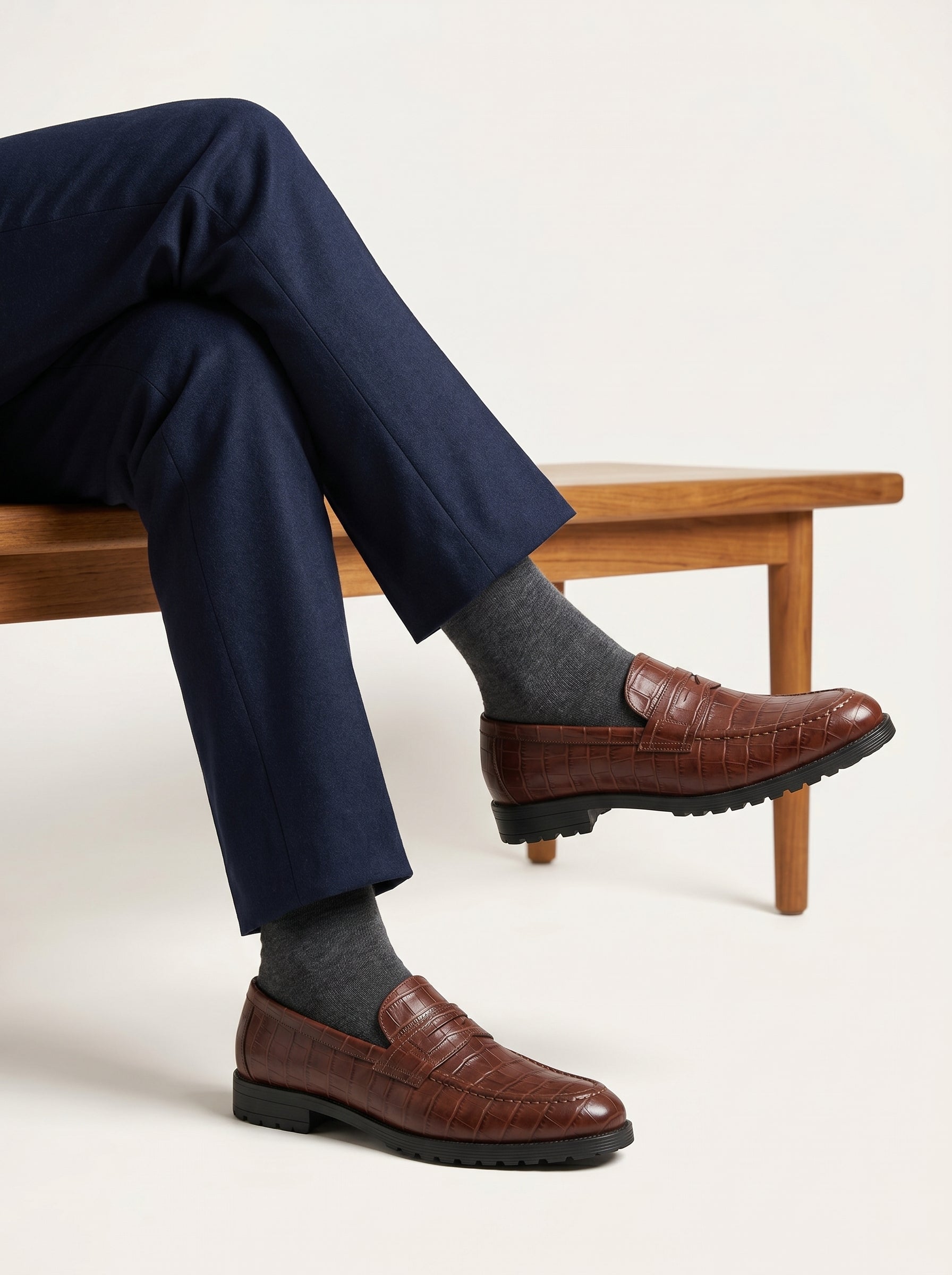 Penny Chunky Loafer – Crocodile Pattern Edition