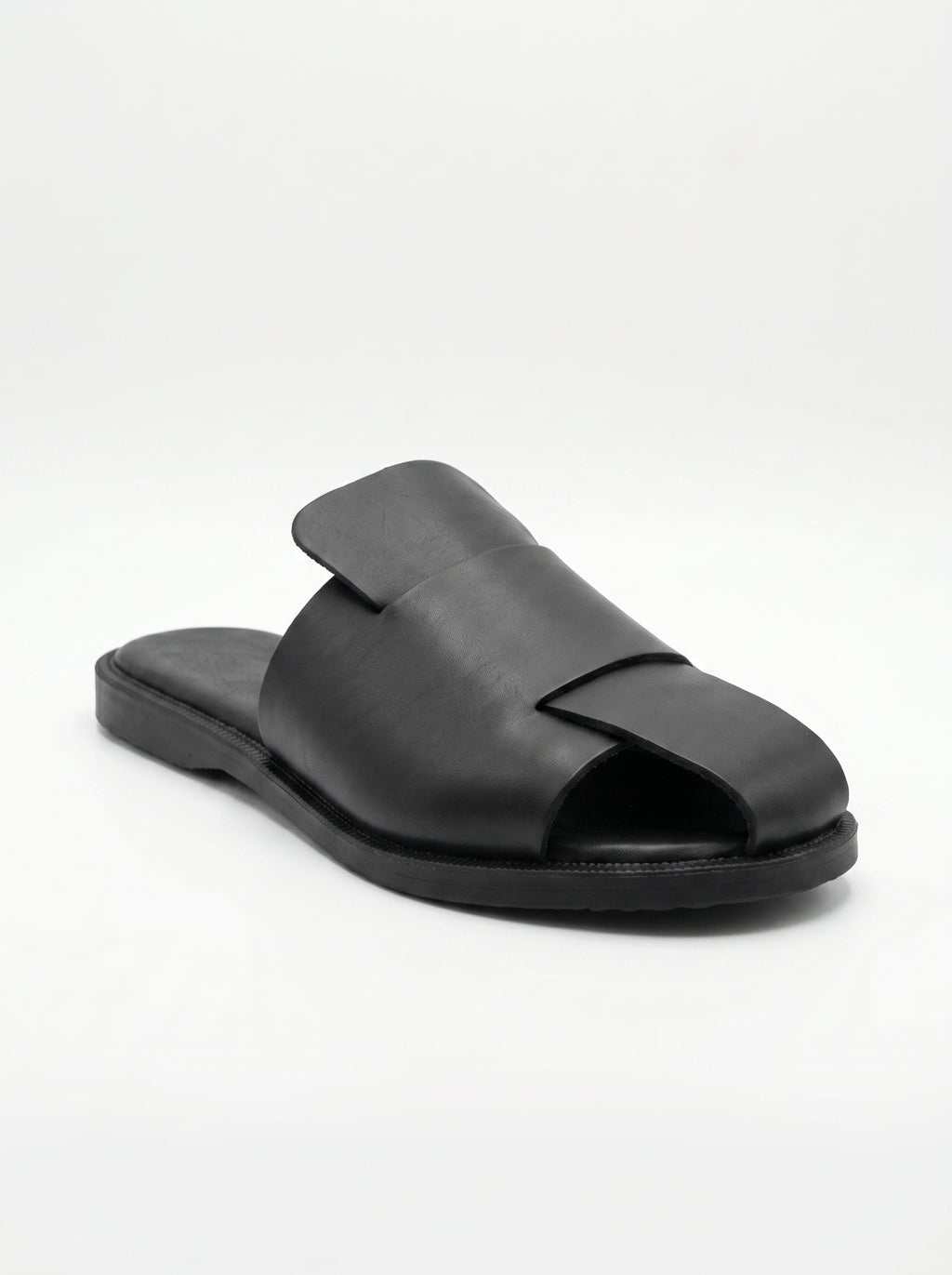 ESTRO Ciabattine - Black Leather Mule