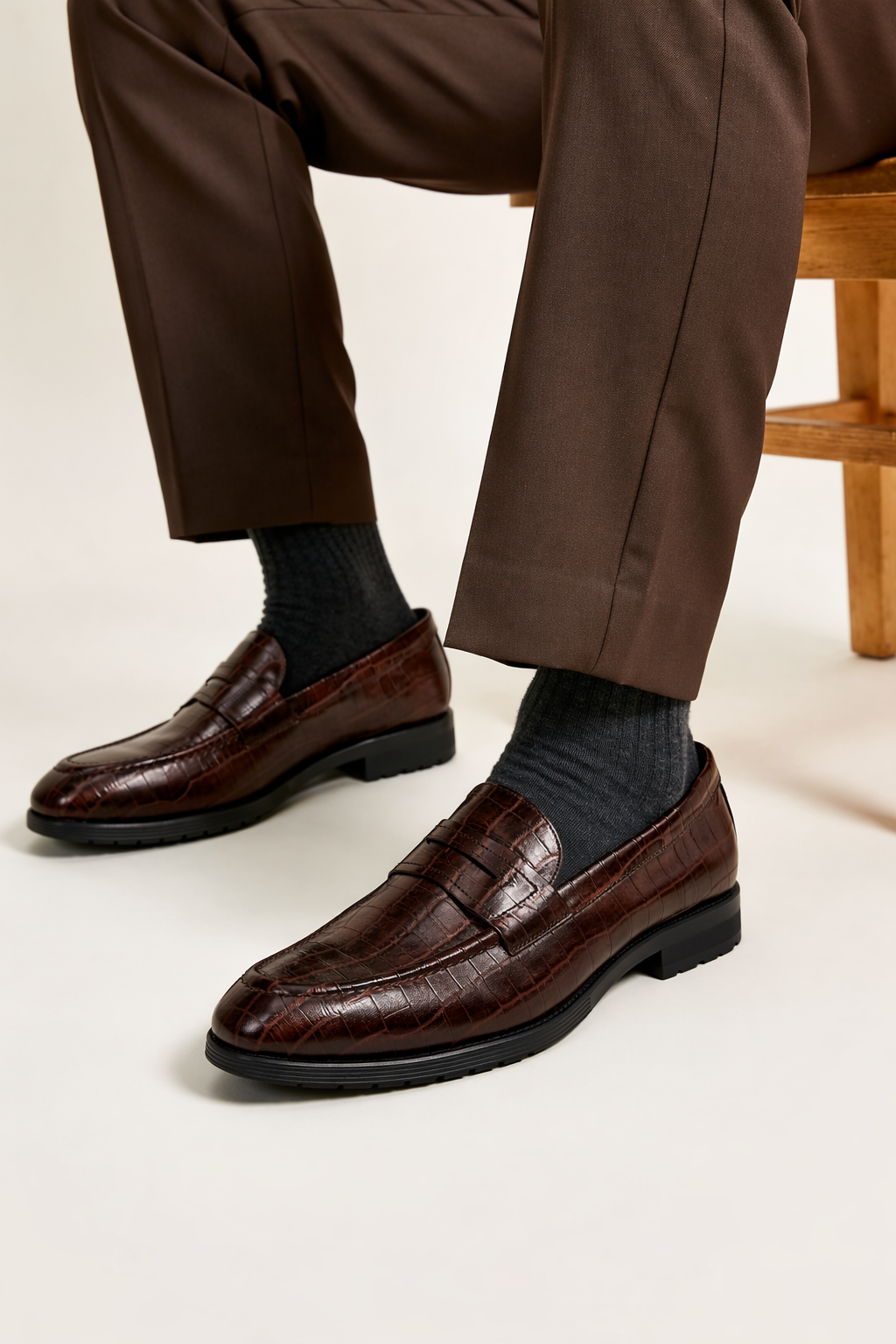 Penny Chunky Loafer – Crocodile Pattern Edition