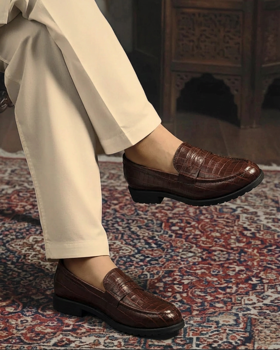 Penny Chunky Loafer – Crocodile Pattern Edition