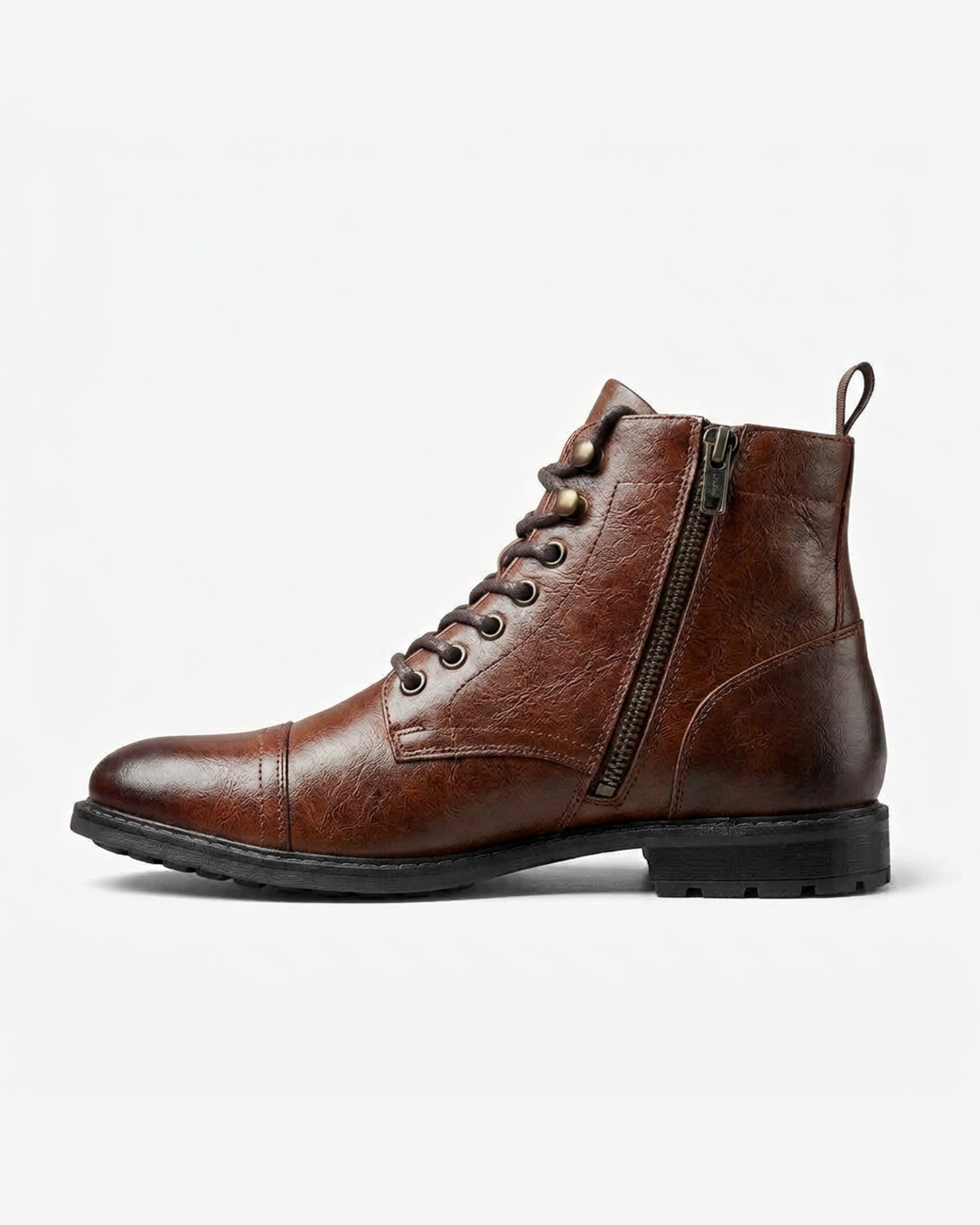 BlackBole BrownForge Cap-Toe Boot