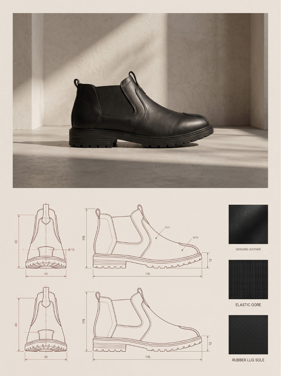 Men's Genuine Leather Biking Boot