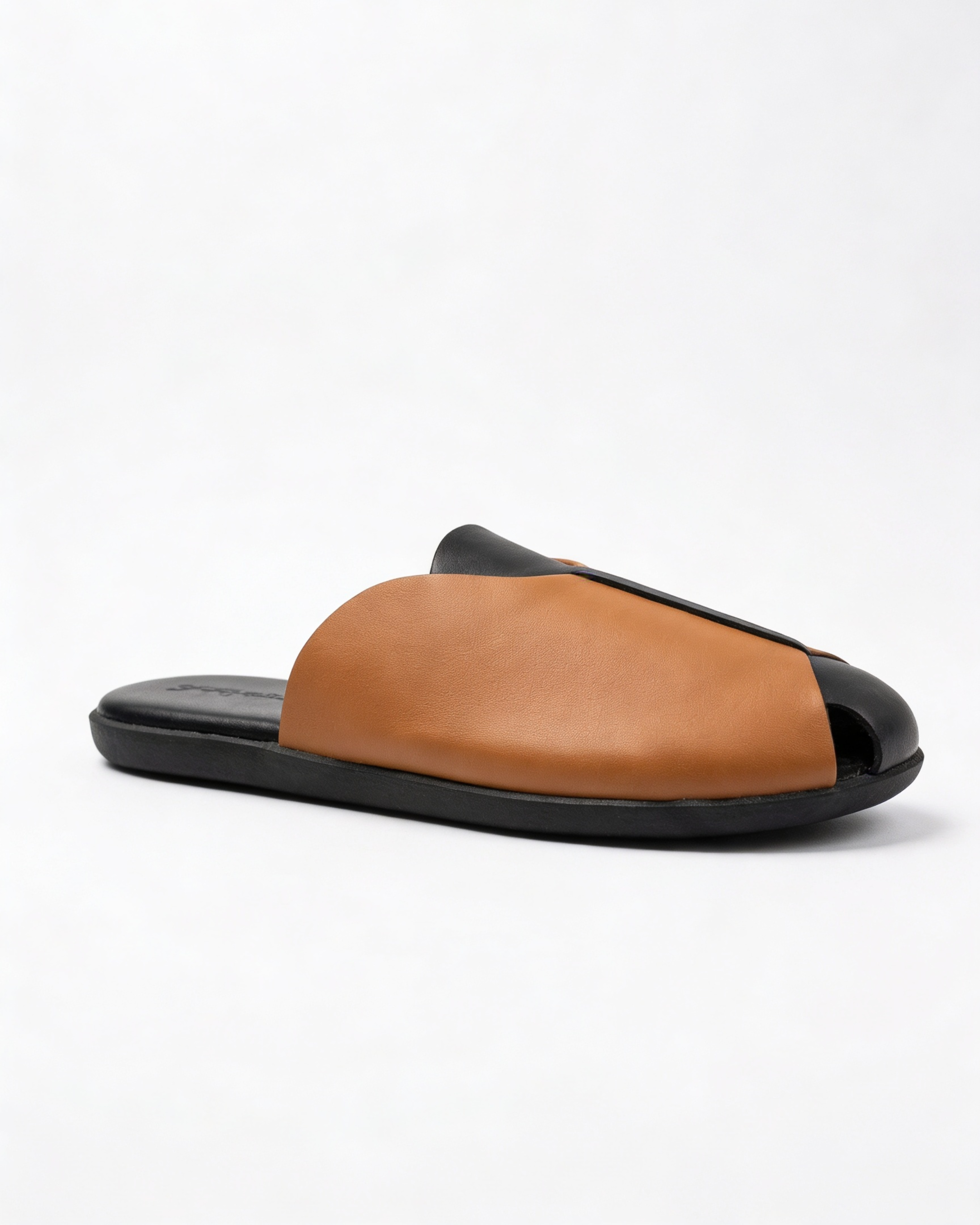 Begonia DualTone Leather Mule – BlackBole Edition