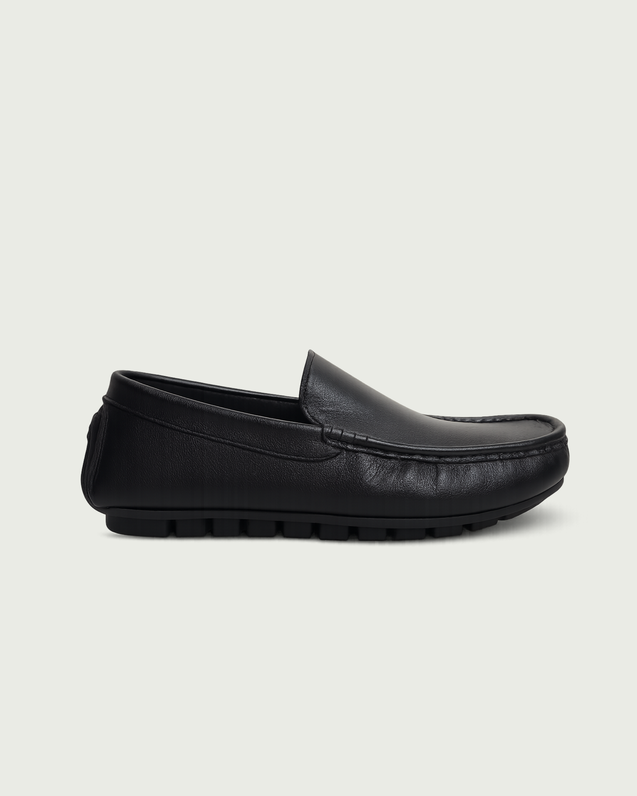 Handcrafted Leather Slip-On Moccasins Black