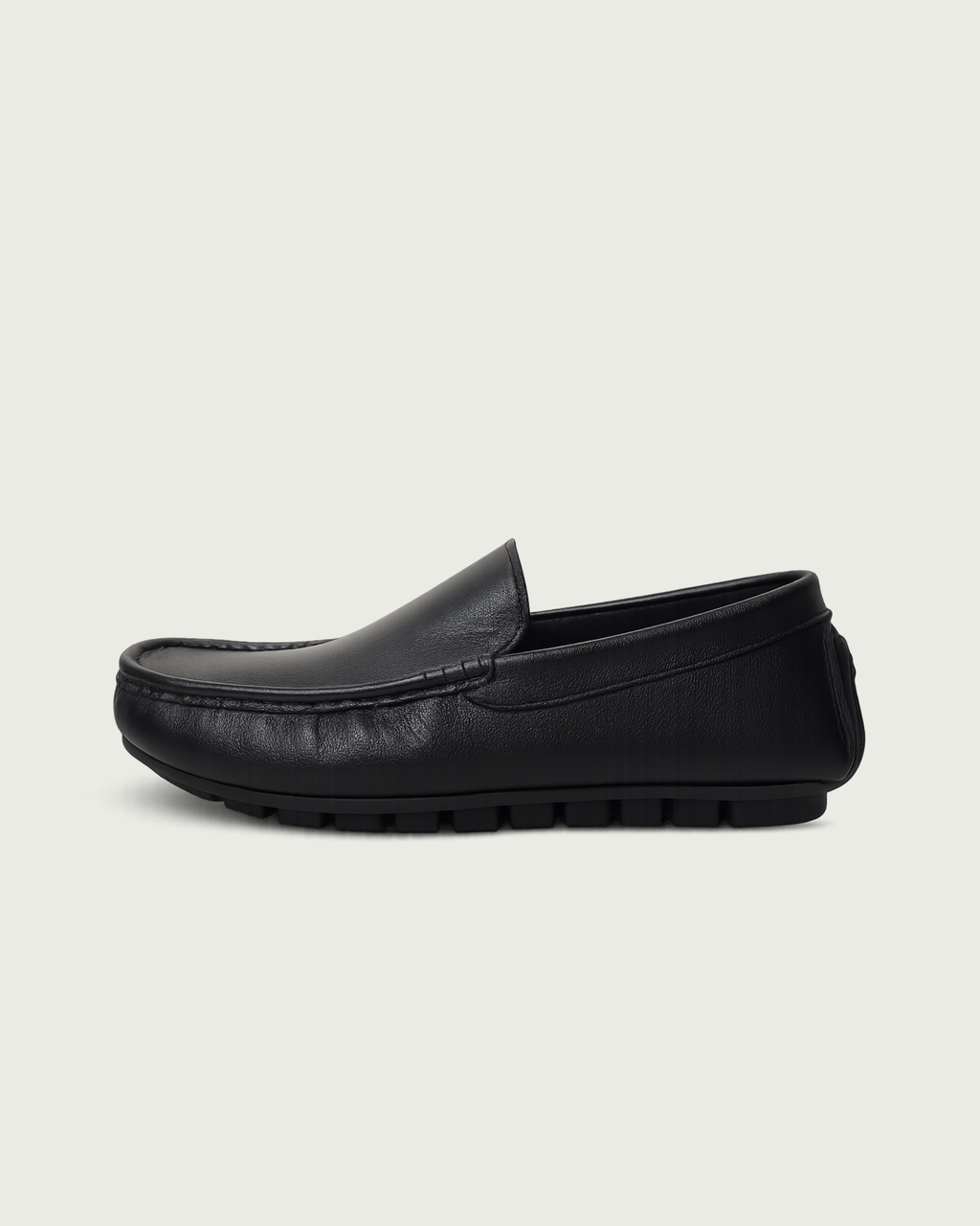 Handcrafted Leather Slip-On Moccasins Black