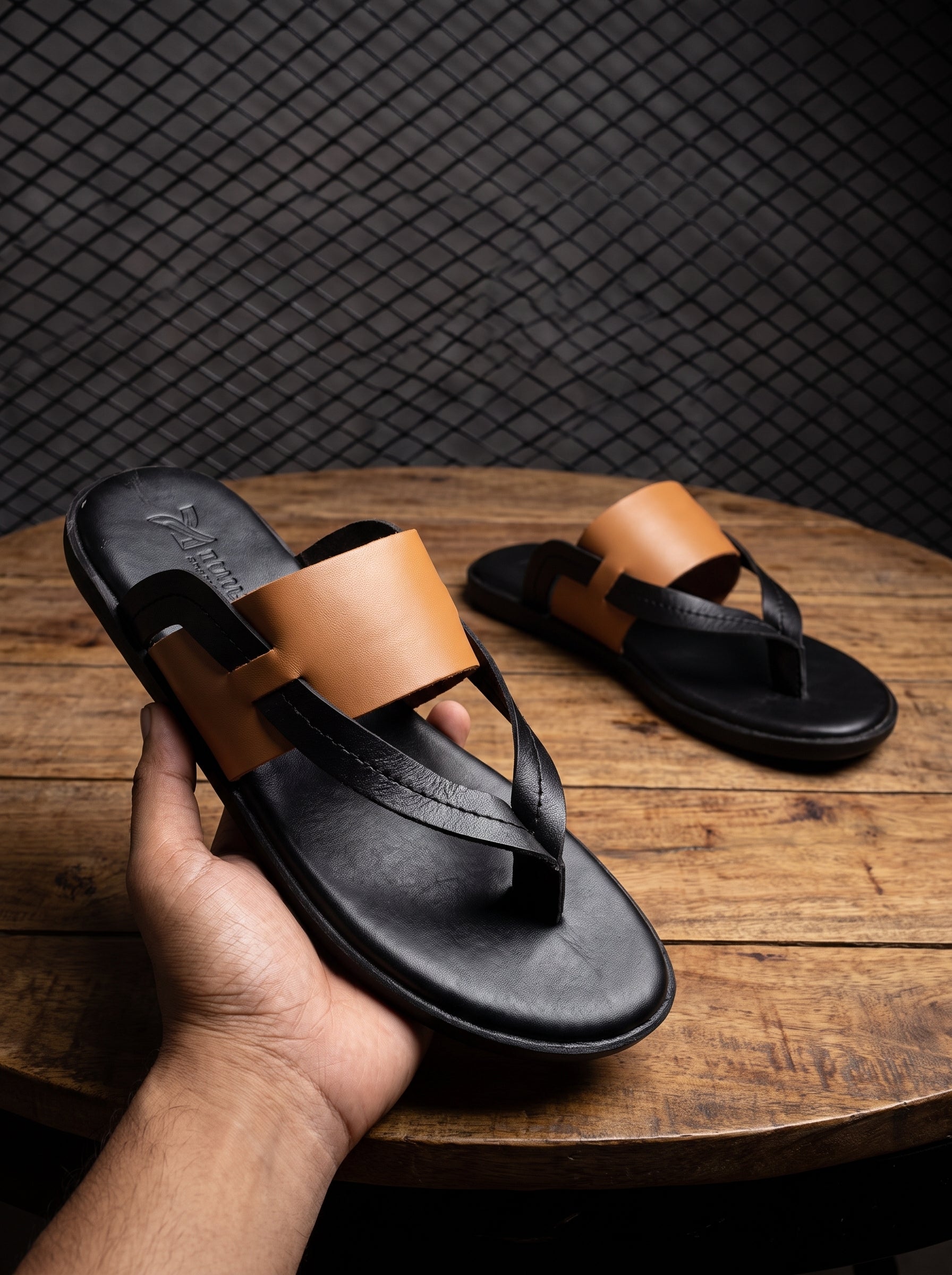 Tuscan Crosby Square Leather Sandal – BlackBole Edition