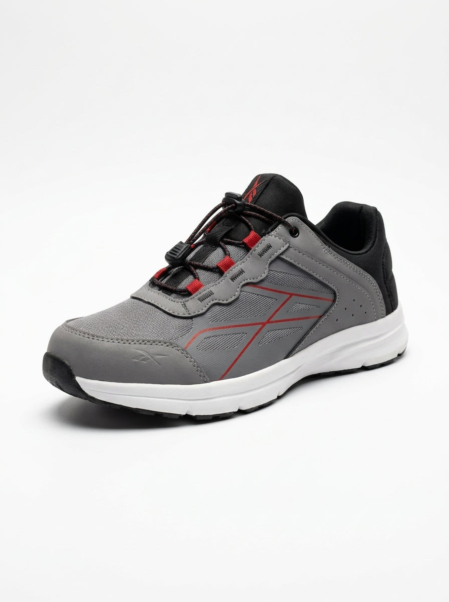 Men’s Lightweight Grey Running & Walking Shoes – Red Accent