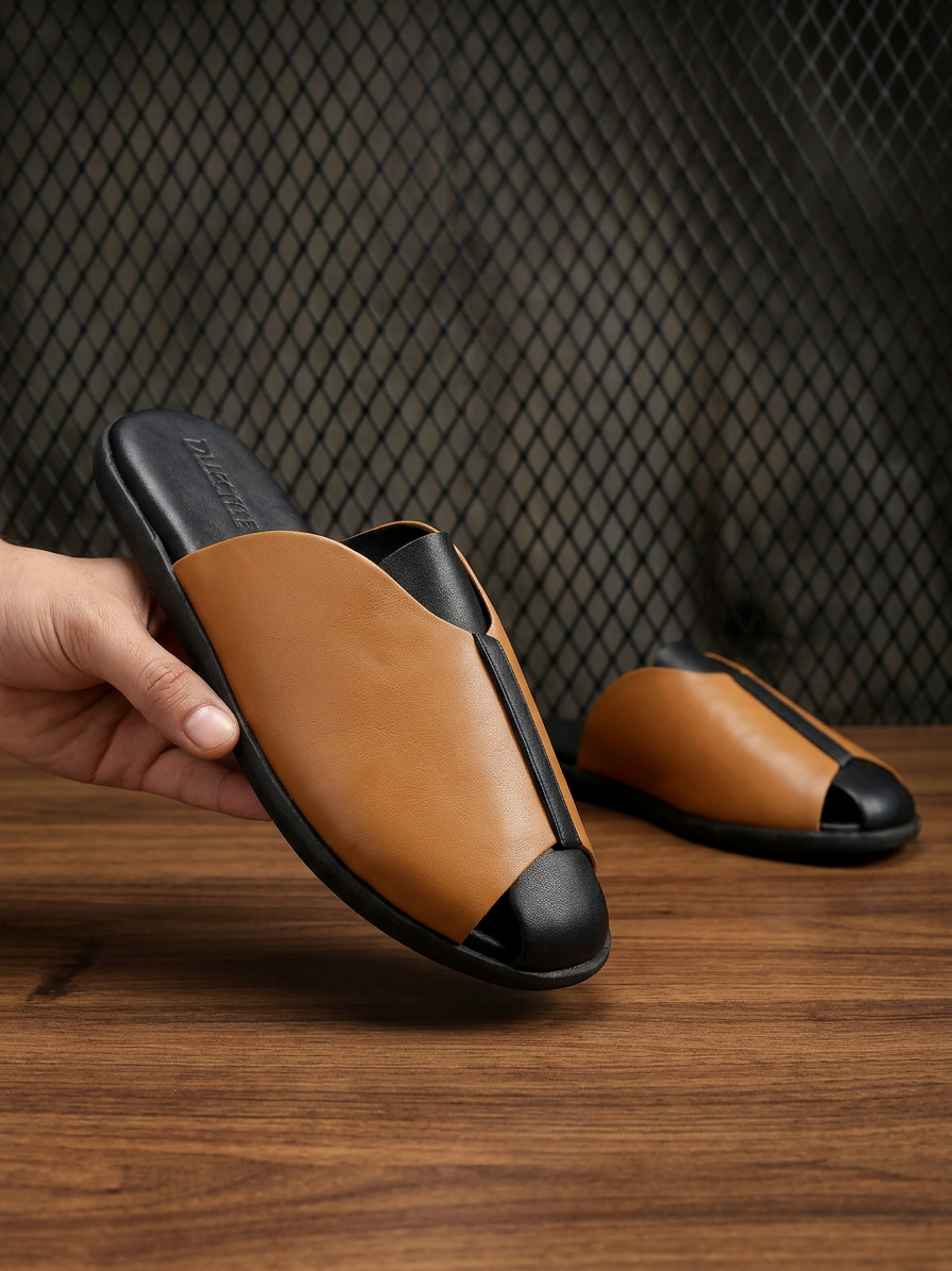 DualTone Leather Mule – BlackBole Edition