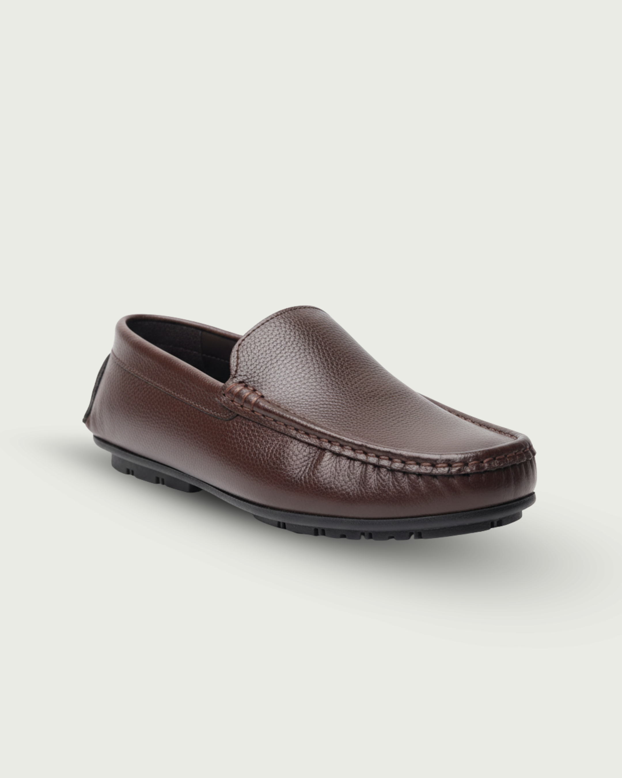 Handcrafted Leather Slip-On Moccasins Chocolate Brown