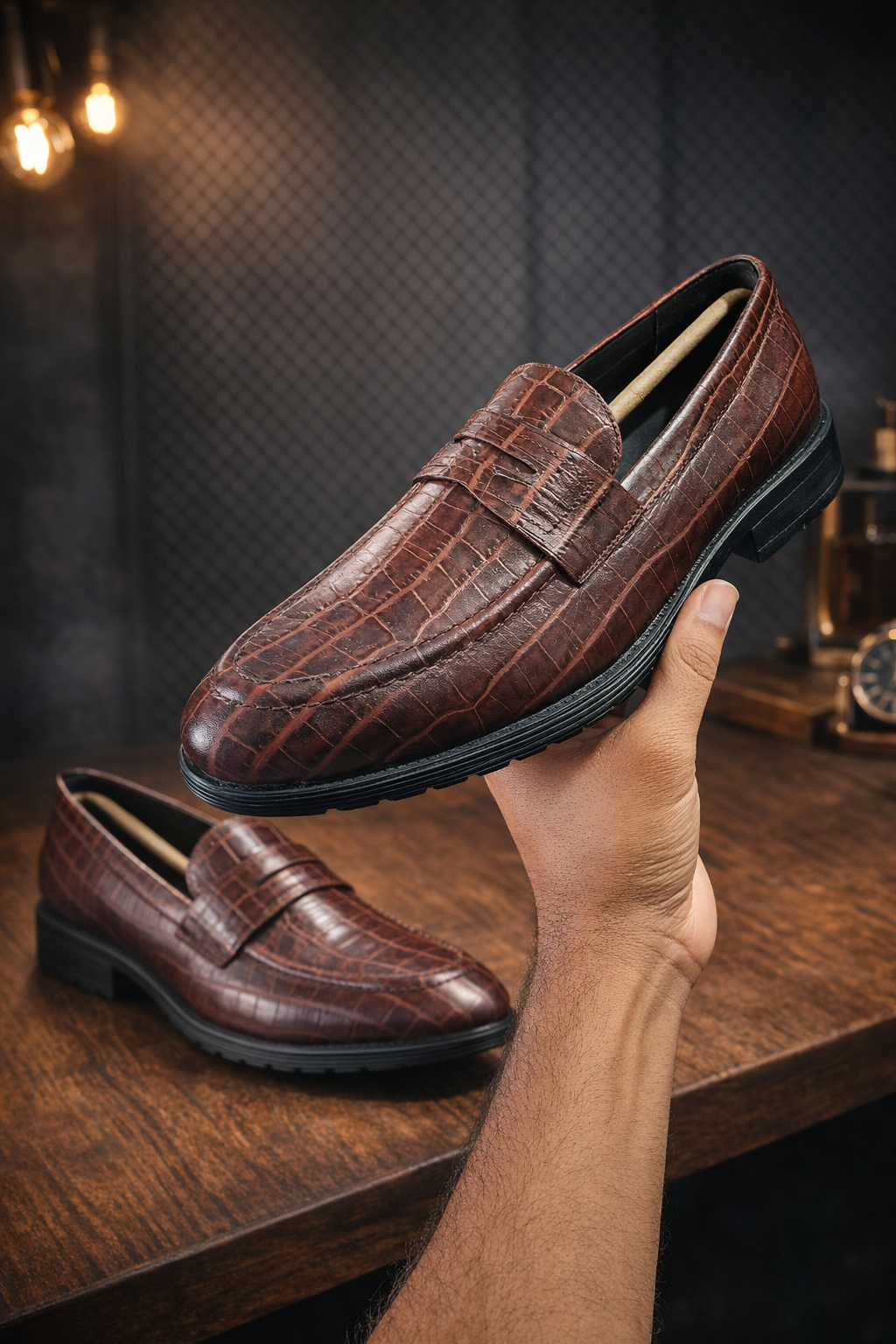 Penny Chunky Loafer – Crocodile Pattern Edition