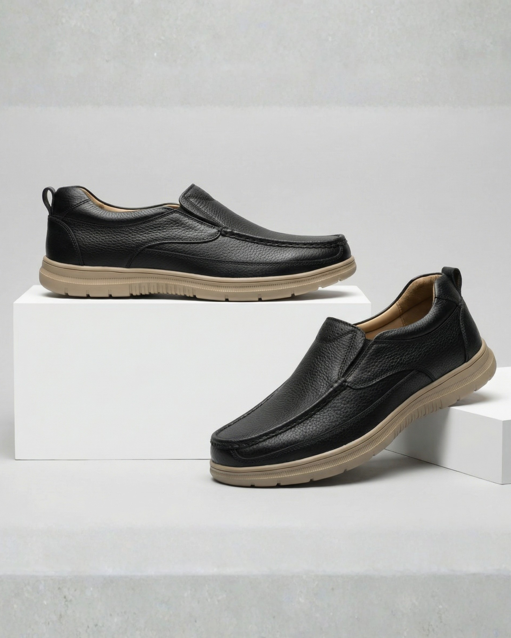 Men's New Buck Leather Casual Shoes - BlackBole Edition 3456