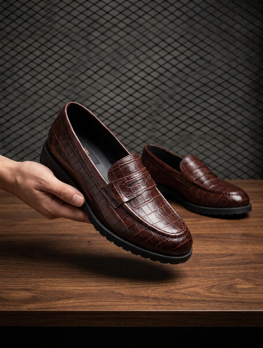 Penny Chunky Loafer – Crocodile Pattern Edition