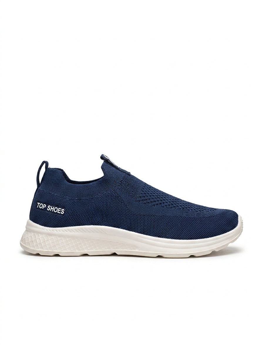 Men’s Navy Blue Lightweight Knit Slip-On Sneakers