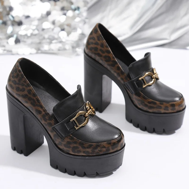 Leopard Buckle Platform Loafer