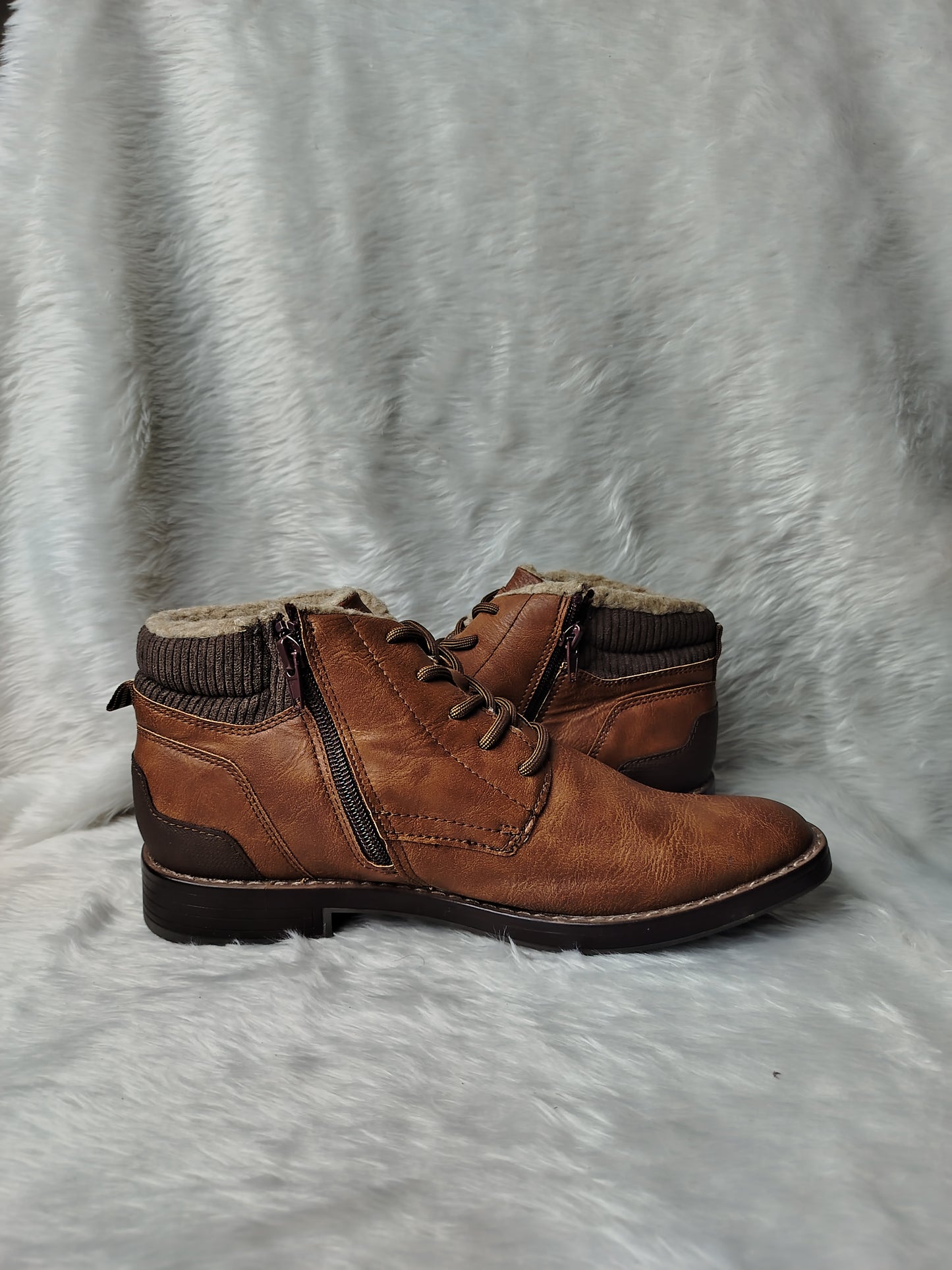 Brown Men's Lace-Up Boots