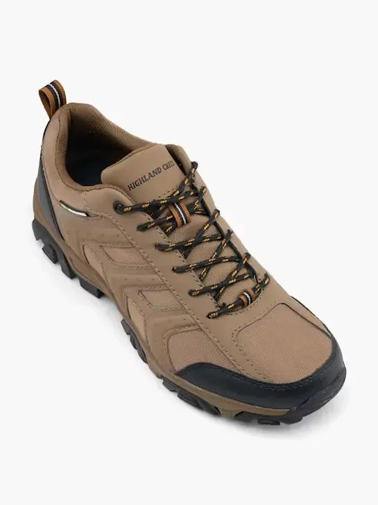 Brown hiking shoe with black sole on a  white background - BlackBole High Quality Shoe