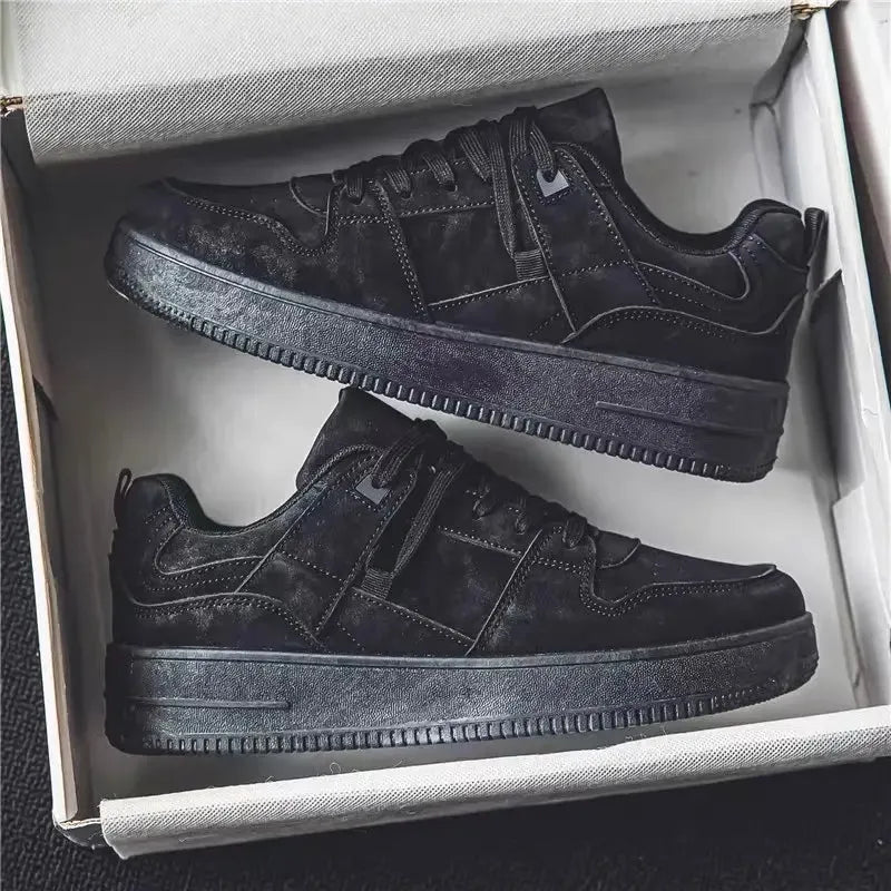 Pair of black sneakers in an open box - BlackBole High Quality Shoe