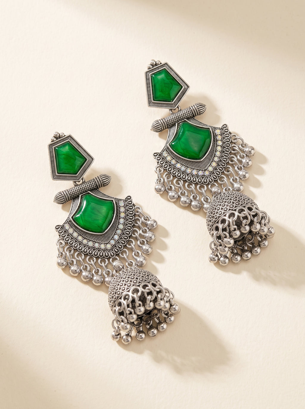 Emerald Noor Kashmiri Jhumka