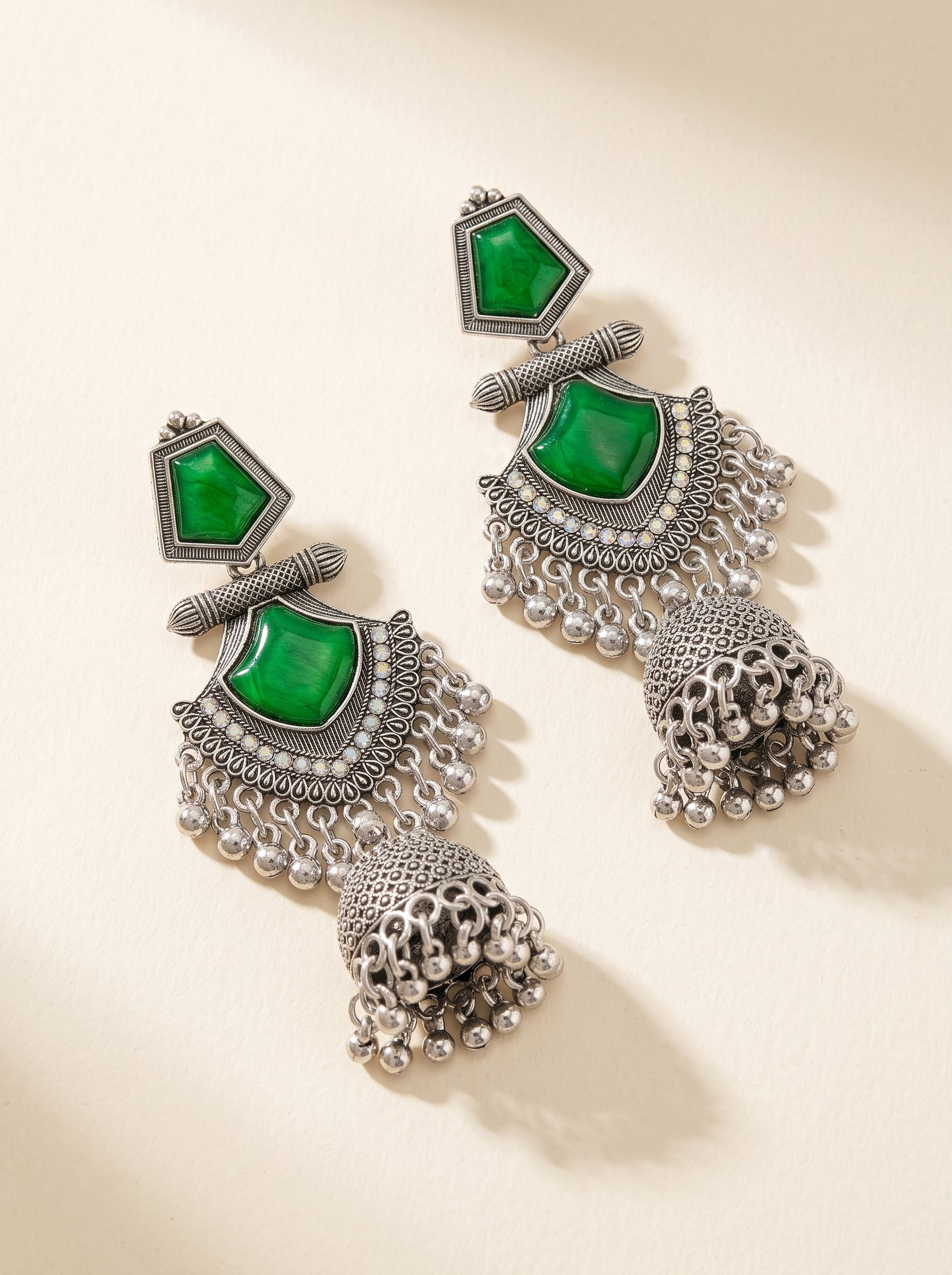 Emerald Noor Kashmiri Jhumka