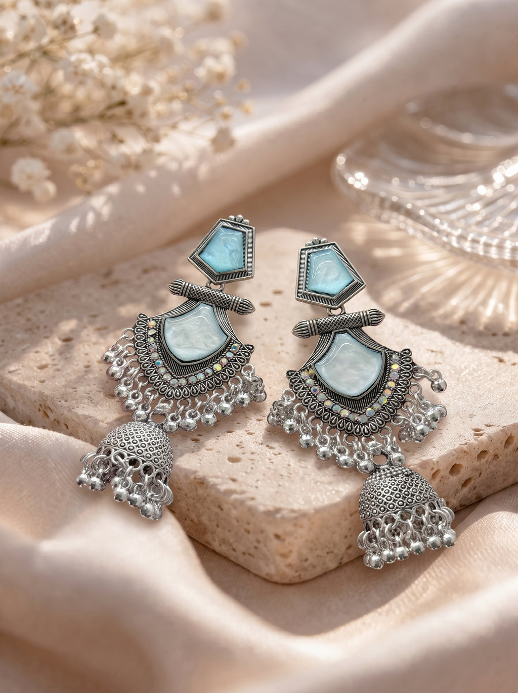 Emerald Noor Kashmiri Jhumka