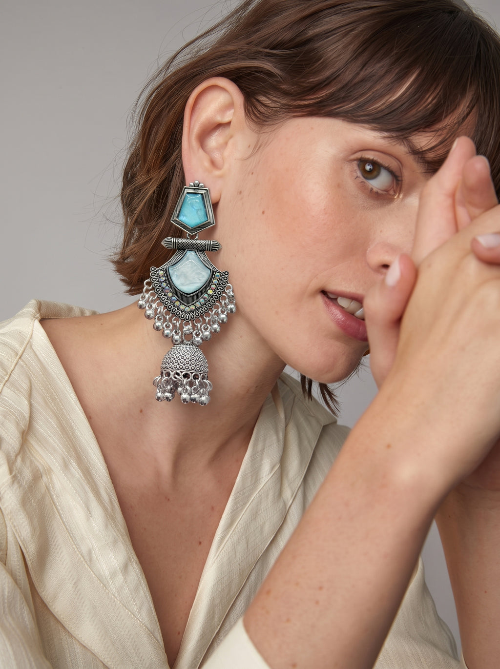 Emerald Noor Kashmiri Jhumka
