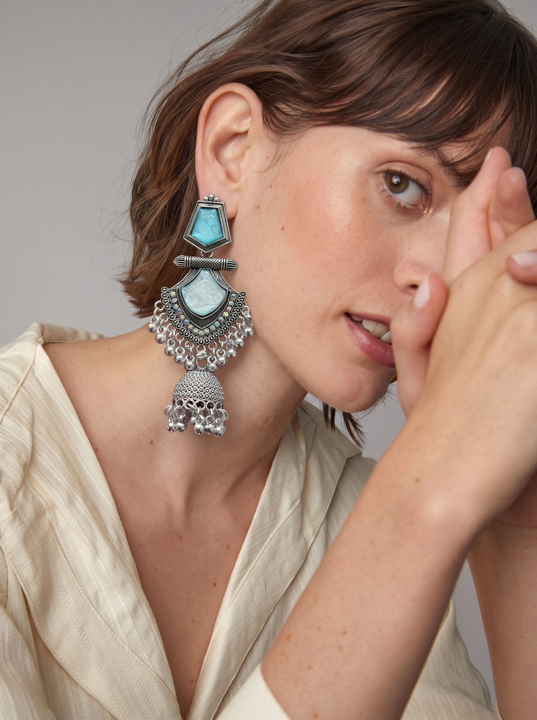Emerald Noor Kashmiri Jhumka