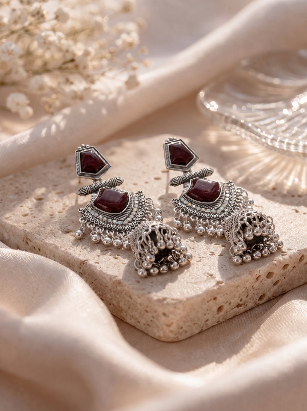 Ruby Noor Kashmiri Jhumka