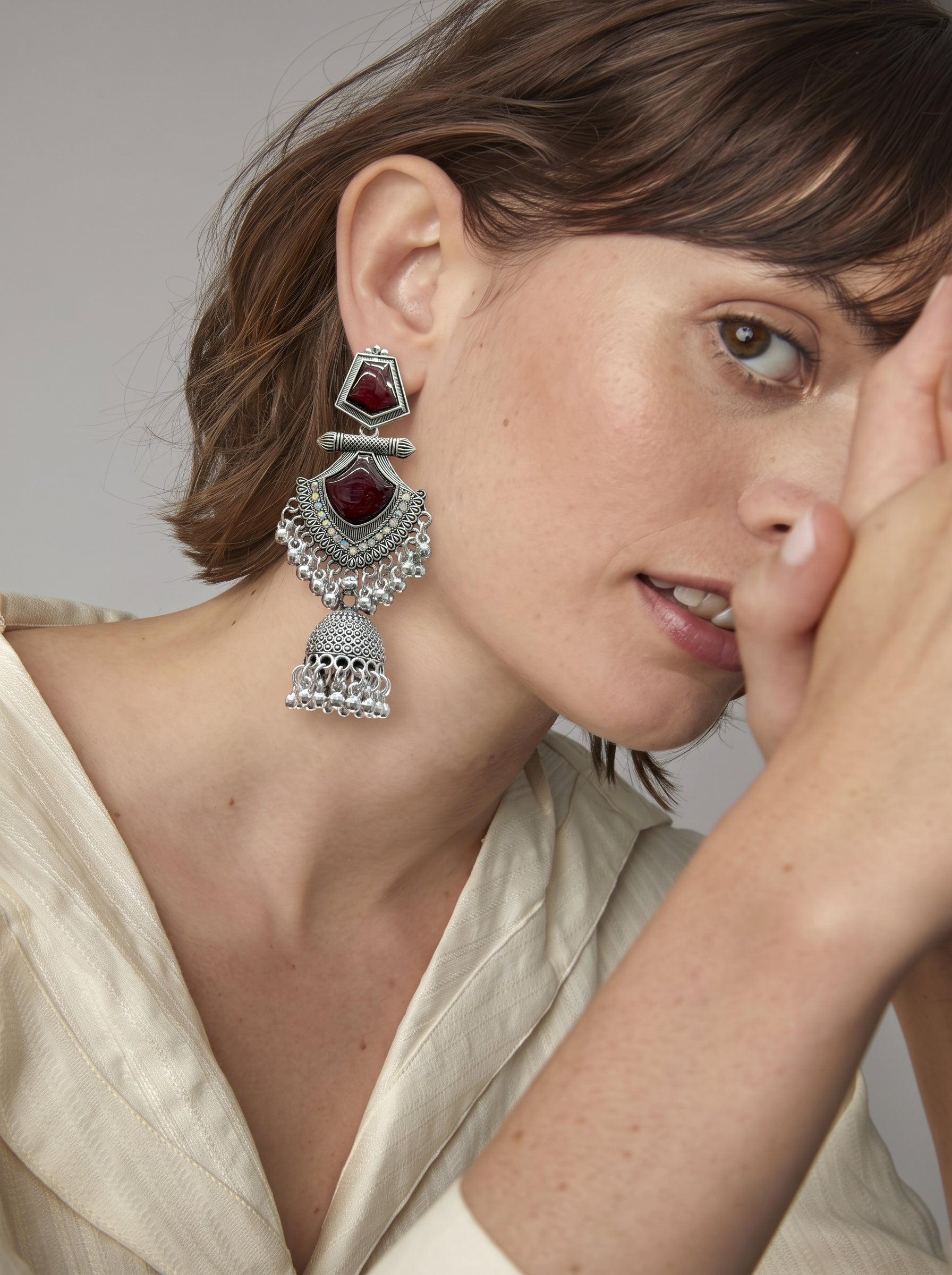 Ruby Noor Kashmiri Jhumka