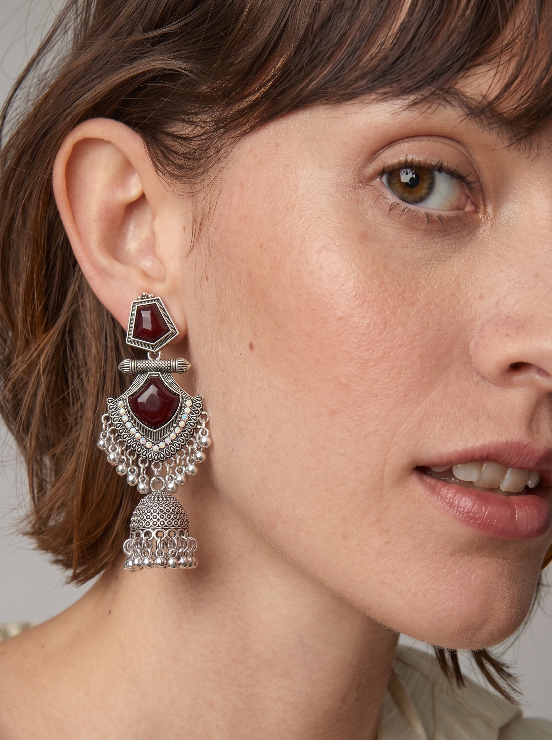 Ruby Noor Kashmiri Jhumka