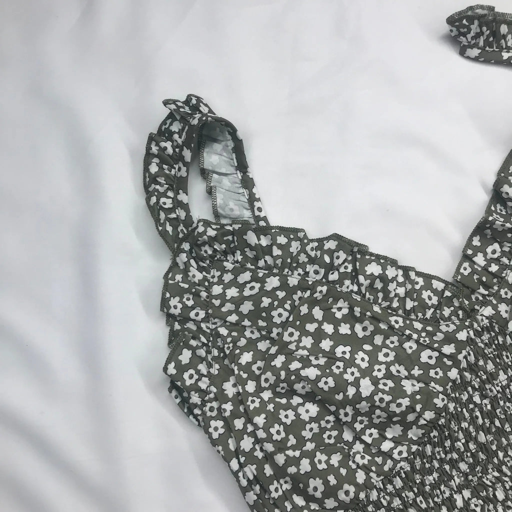 Floral patterned top on a white background - BlackBole High Quality western Dress